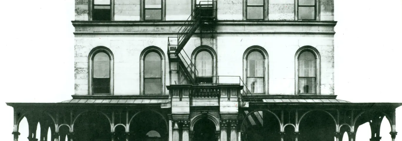 Black and white photograph of James H. Lucas's downtown home